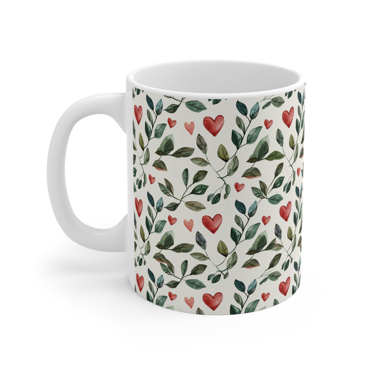 Colorful Heart Design Coffee Mug - Endless Love Pattern Ceramic Cup 800