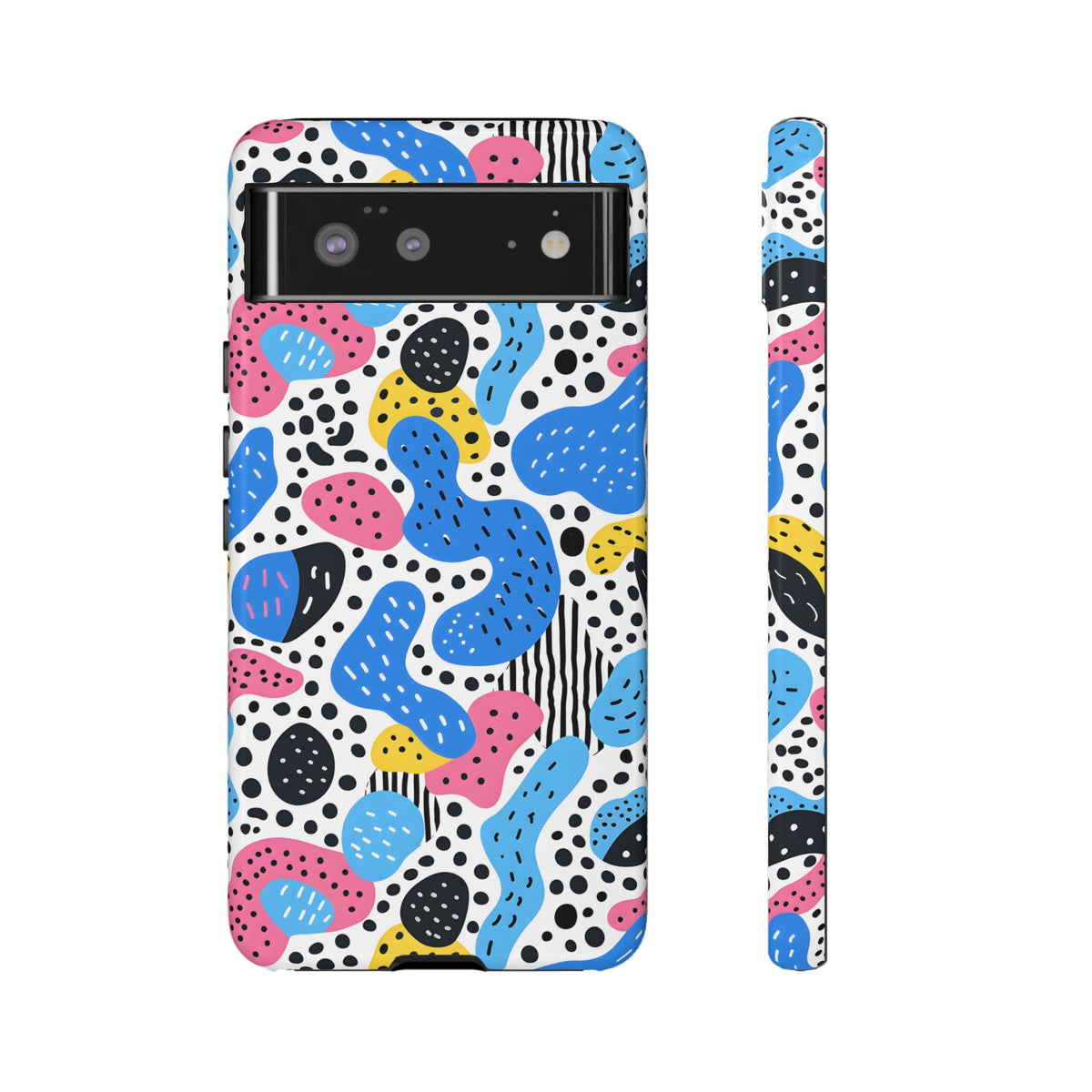 Abstract Baby Blue Memphis Design Phone Case – Sleek and Contemporary Artistry 2