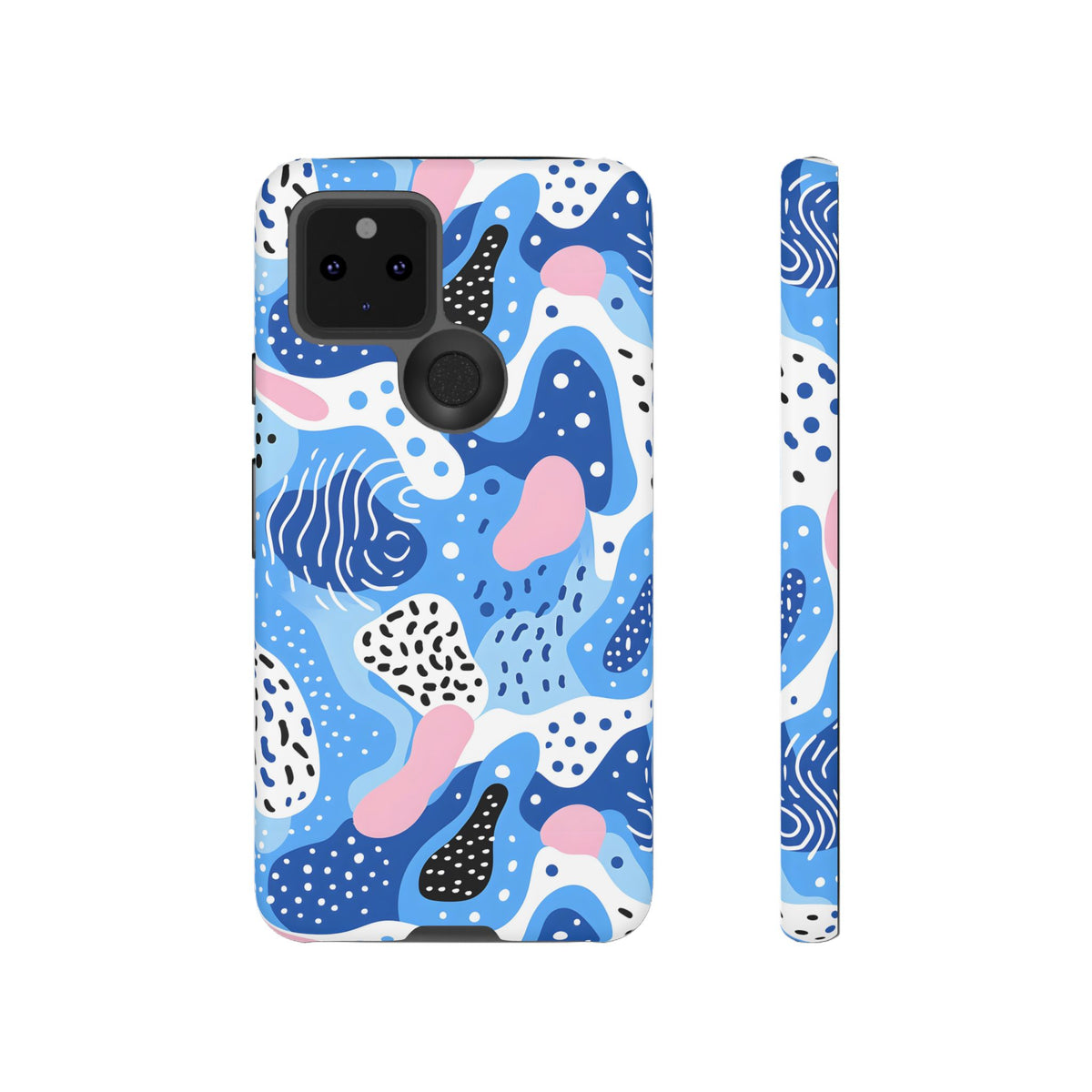 Abstract Baby Blue Memphis Design Phone Case – Sleek and Contemporary Artistry