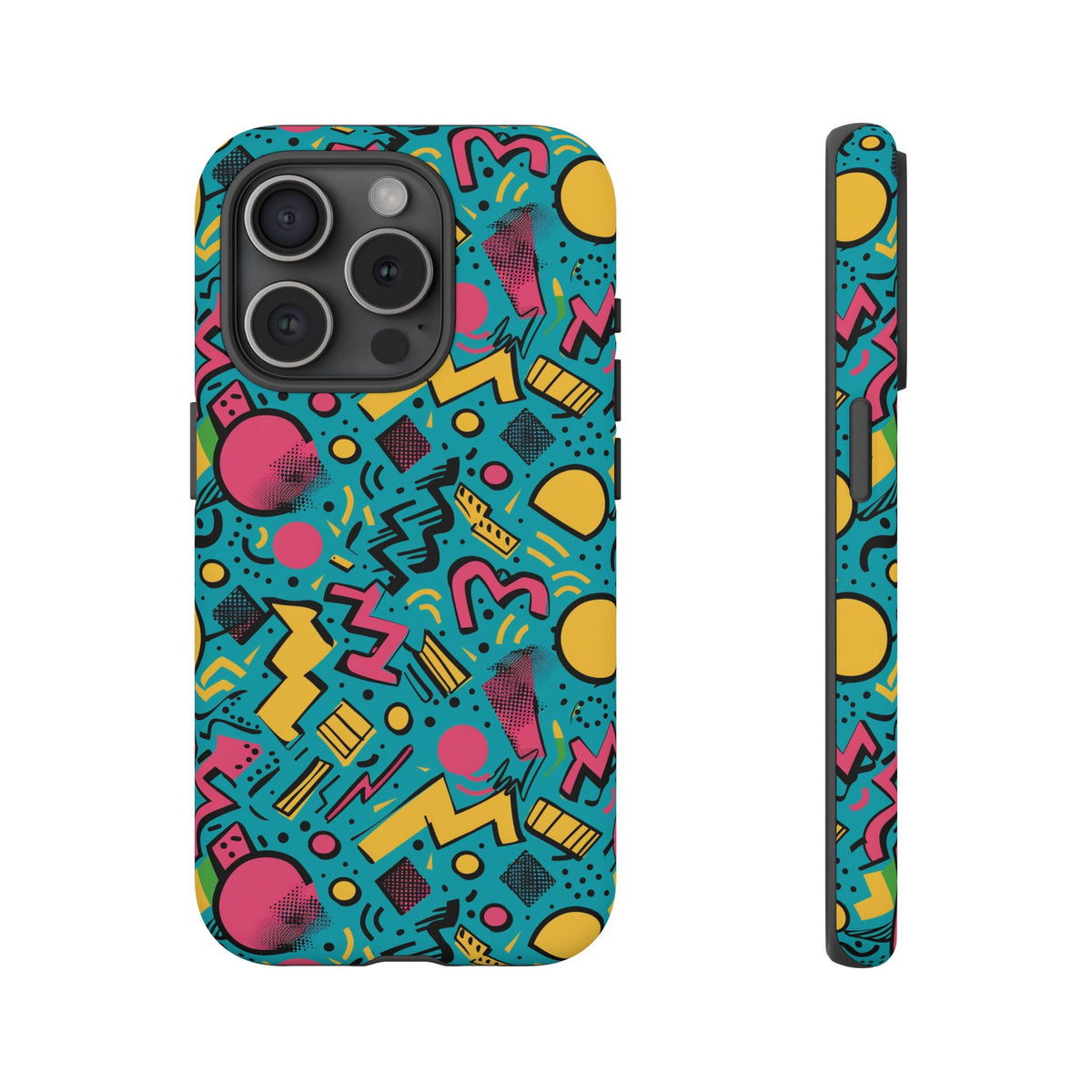 90s Themed Seamless Pattern Phone Case – Embrace Retro Style and Protection 253