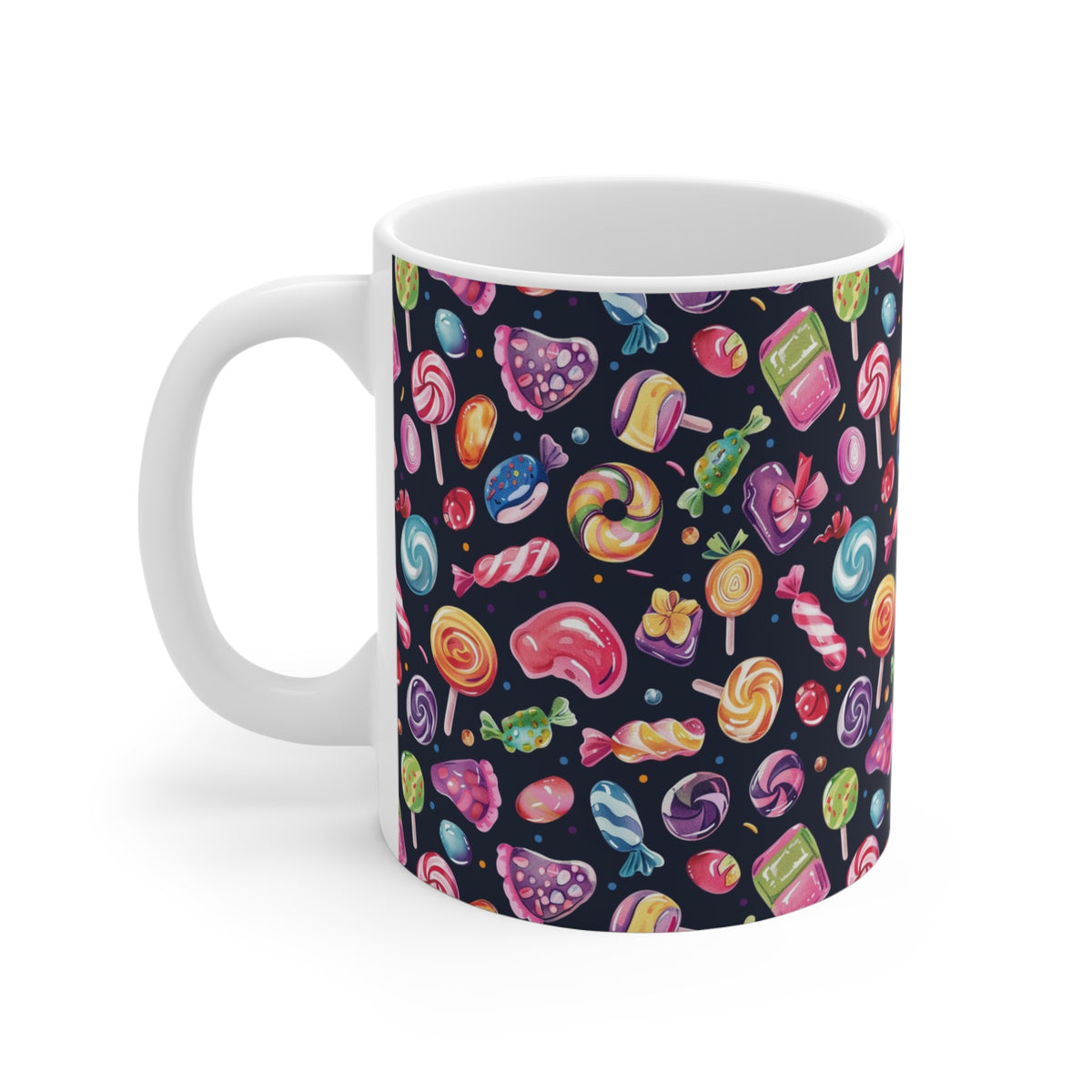 Colorful All-Over Candy Theme Coffee Mug Fun Ceramic Drinkware 194