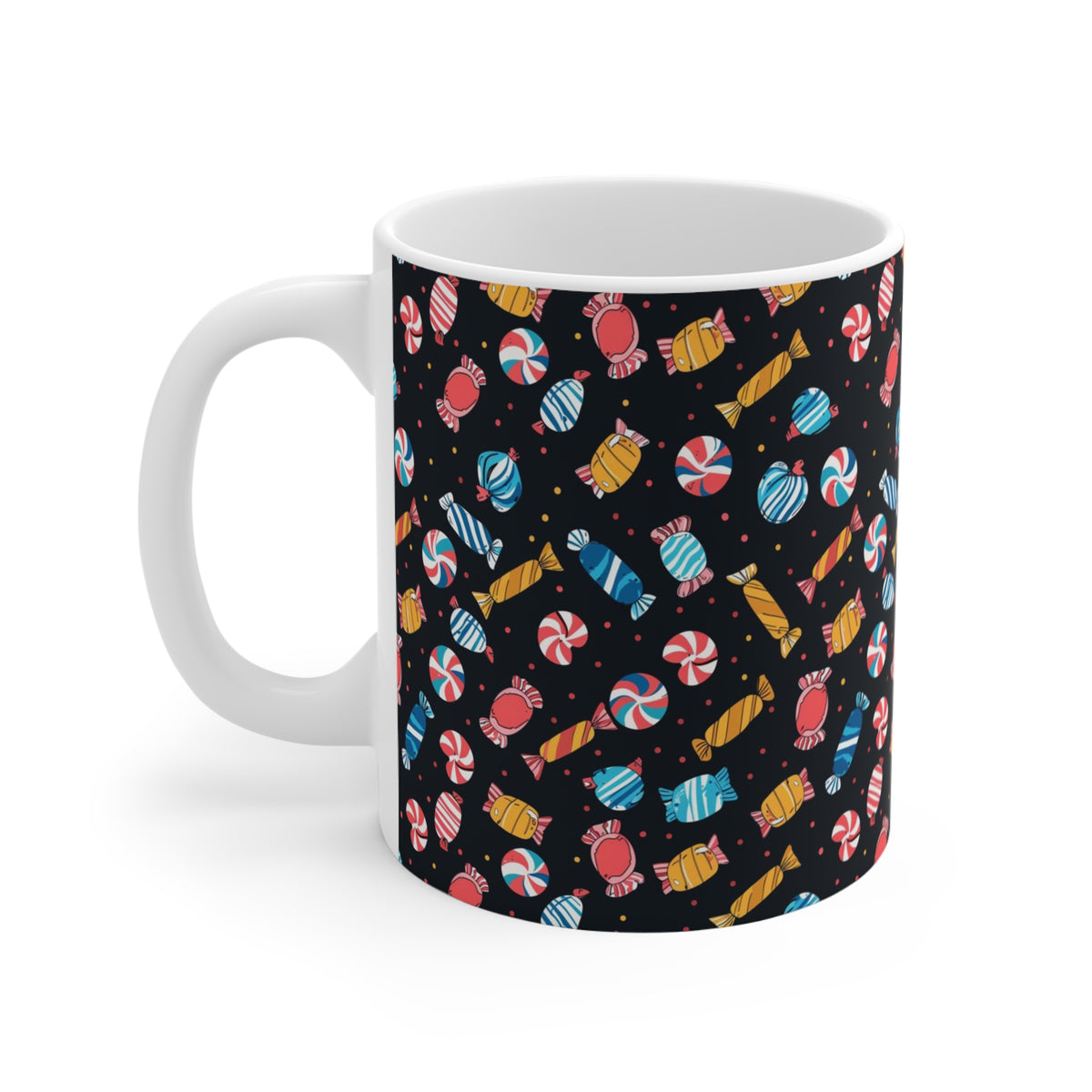 Colorful All-Over Candy Theme Coffee Mug Fun Ceramic Drinkware 392