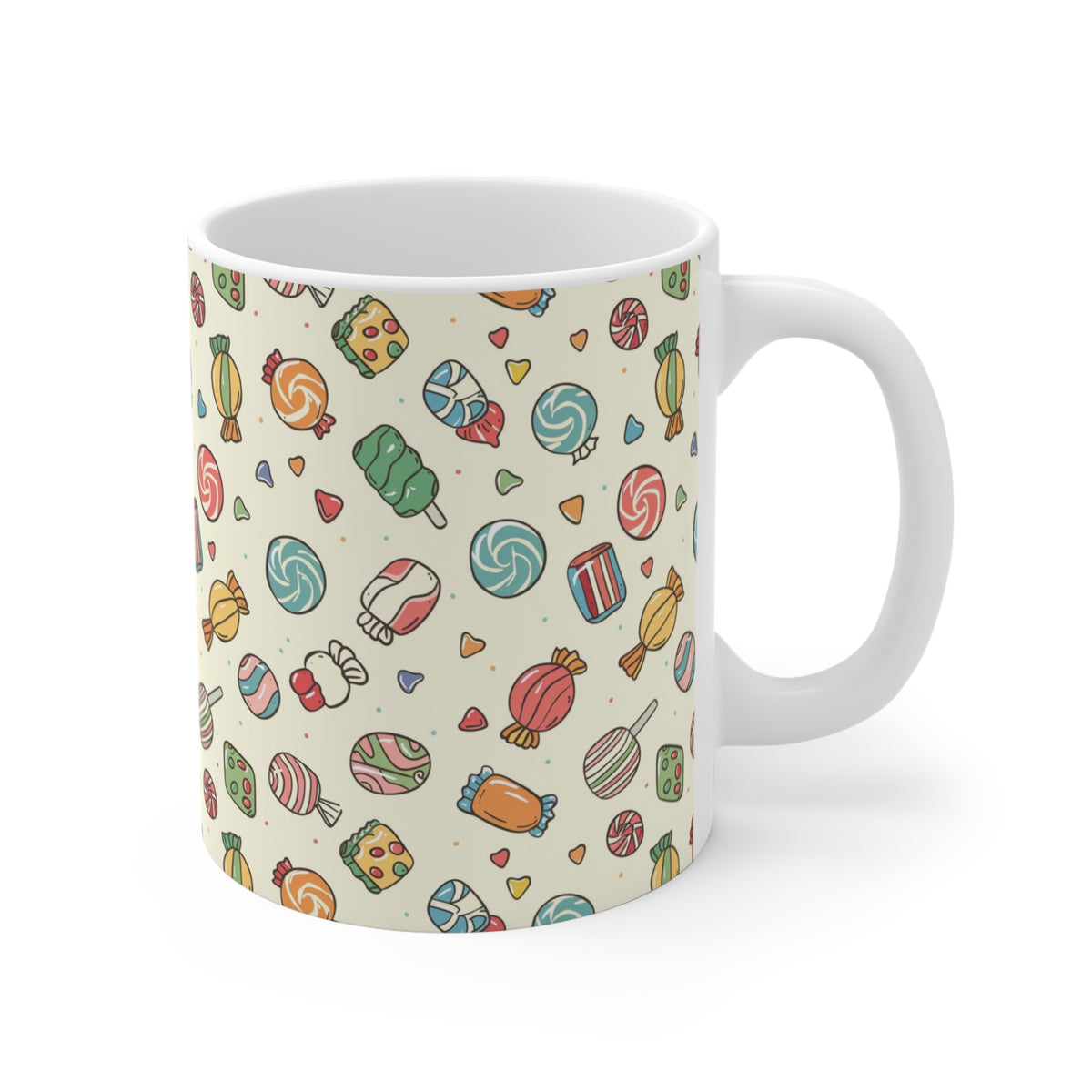 Colorful All-Over Candy Theme Coffee Mug Fun Ceramic Drinkware 233