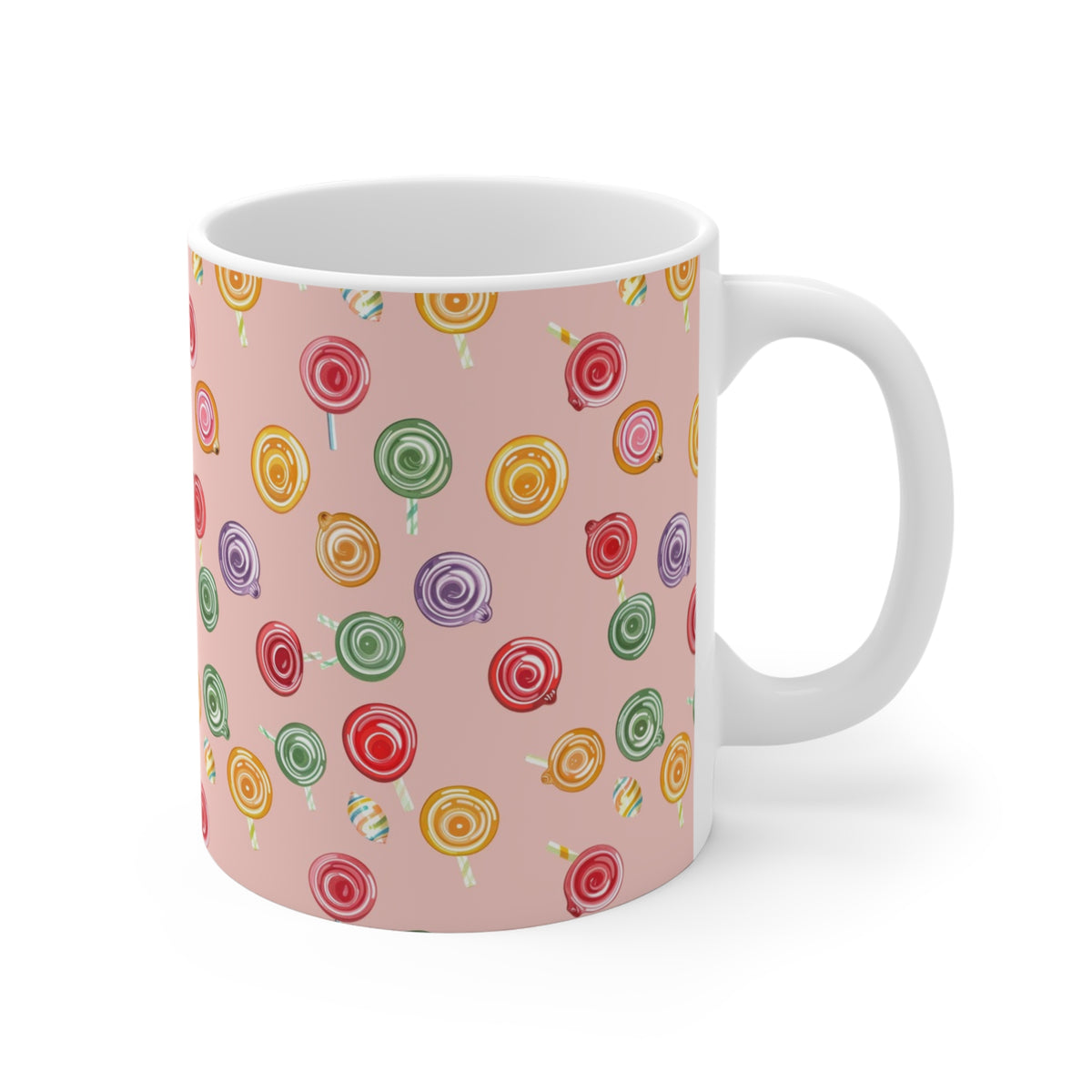 Colorful All-Over Candy Theme Coffee Mug Fun Ceramic Drinkware 306