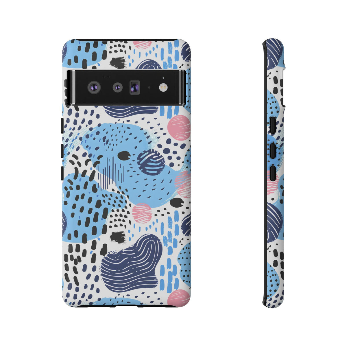 Abstract Baby Blue Memphis Design Phone Case – Sleek and Contemporary Artistry 3