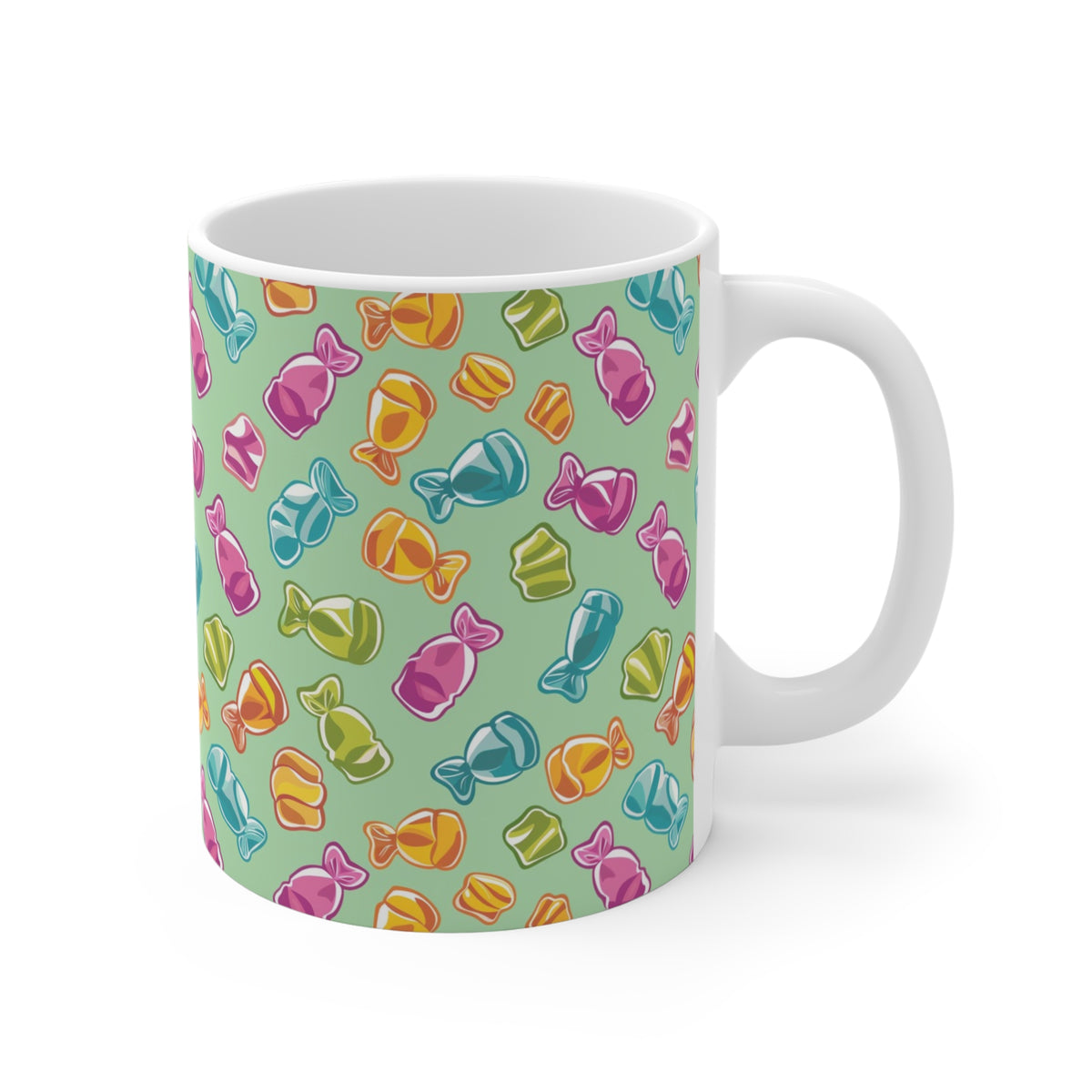 Colorful All-Over Candy Theme Coffee Mug Fun Ceramic Drinkware 208