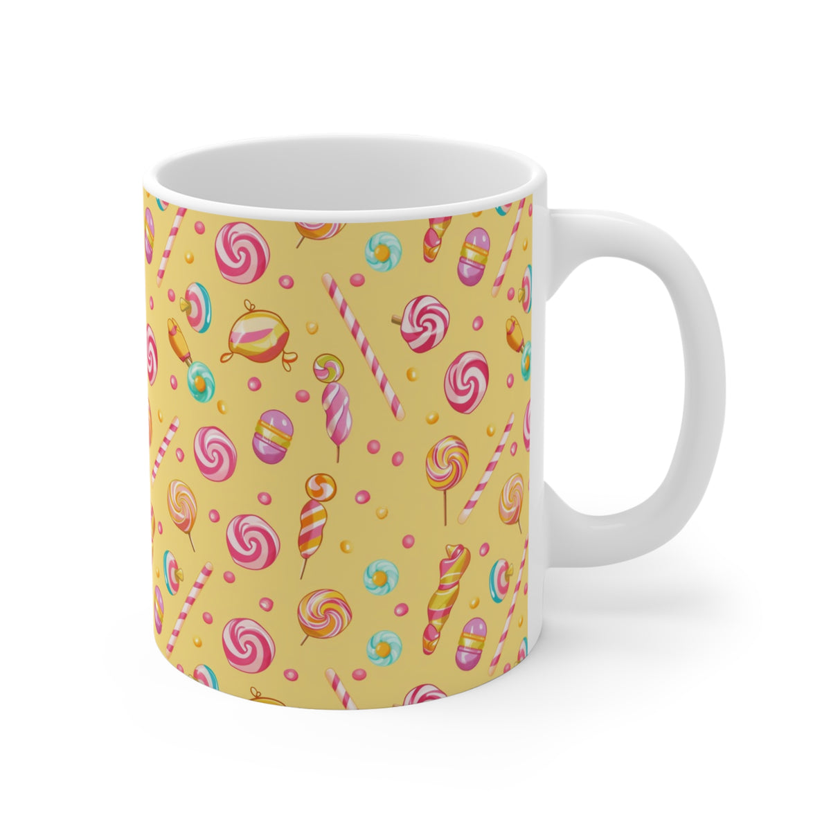 Colorful All-Over Candy Theme Coffee Mug Fun Ceramic Drinkware 154