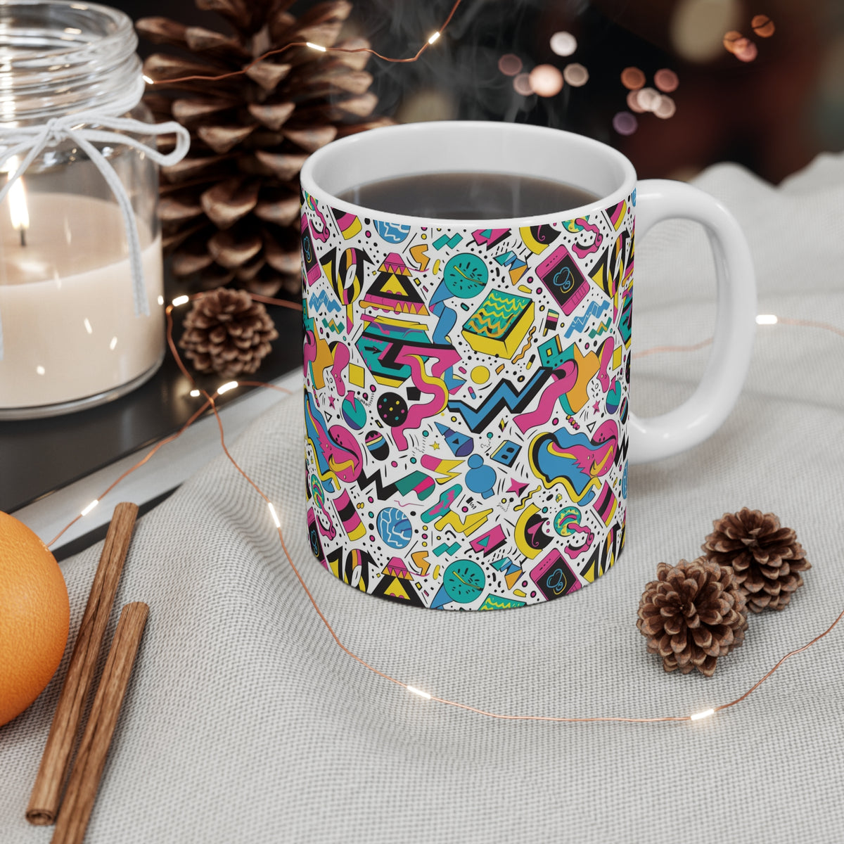 90s Retro Coffee Mug - Full Wrap Design 113