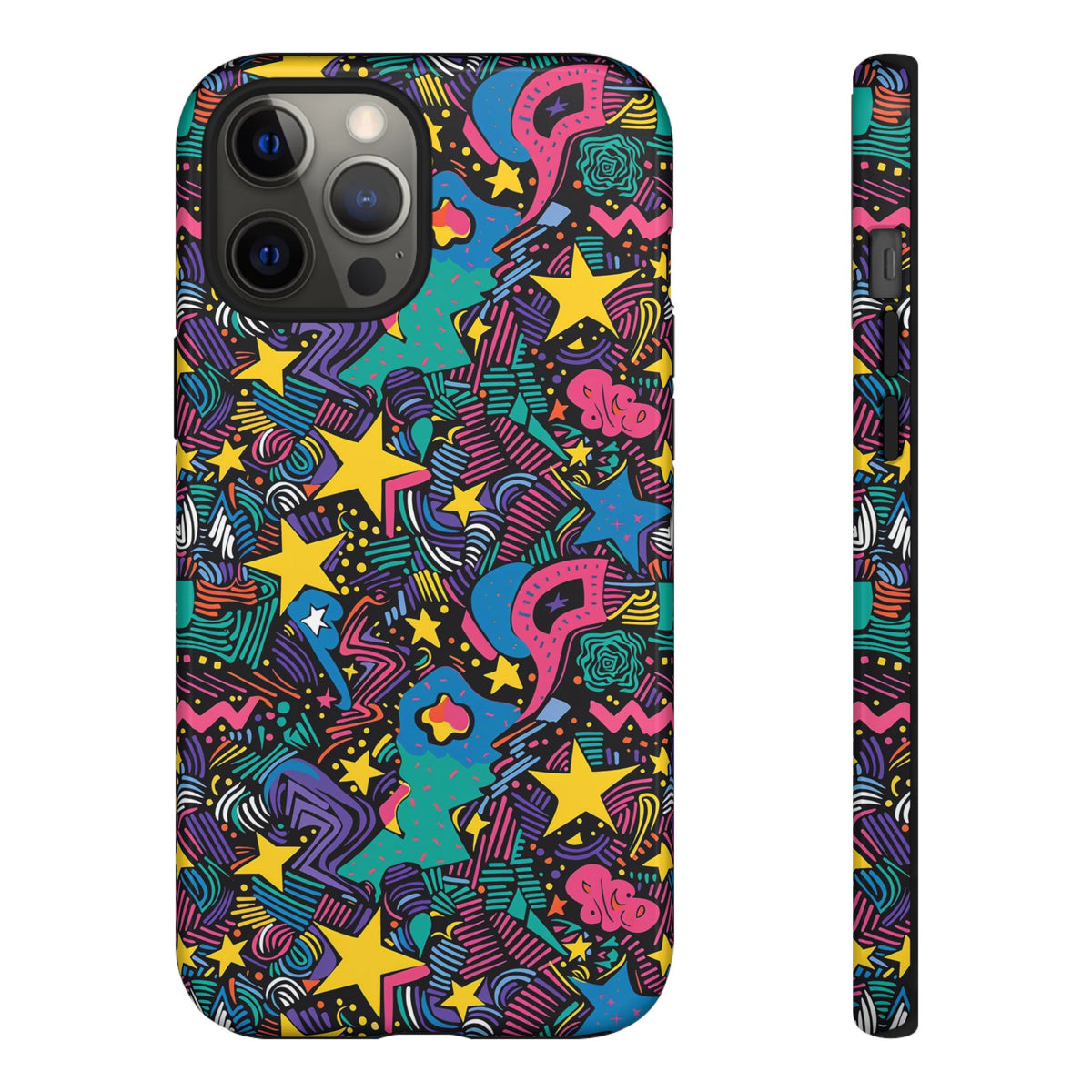 90s Themed Seamless Pattern Phone Case – Embrace Retro Style and Protection 227