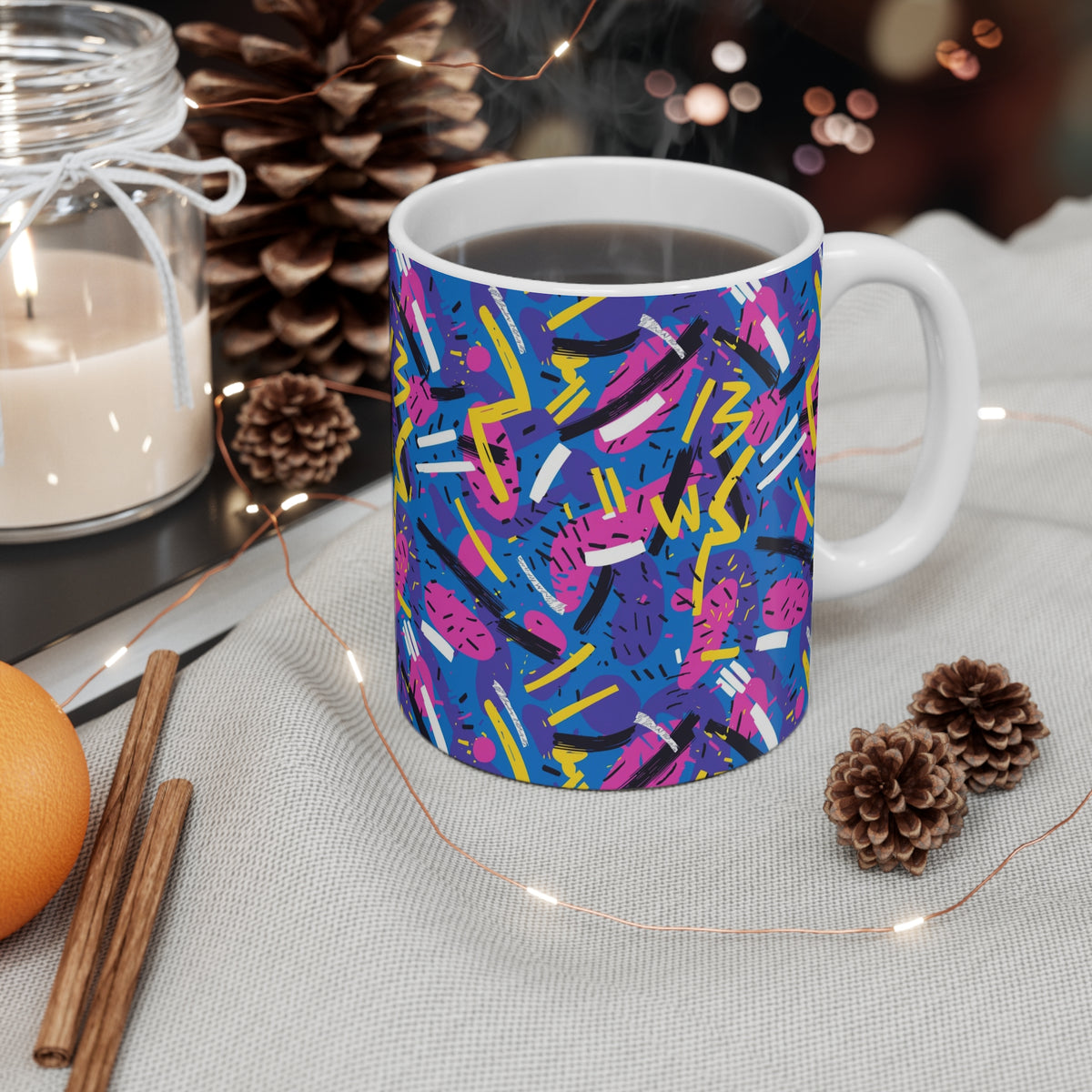 90s Retro Coffee Mug - Full Wrap Design 605