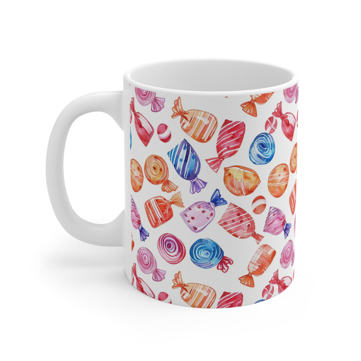 Colorful All-Over Candy Theme Coffee Mug Fun Ceramic Drinkware 393