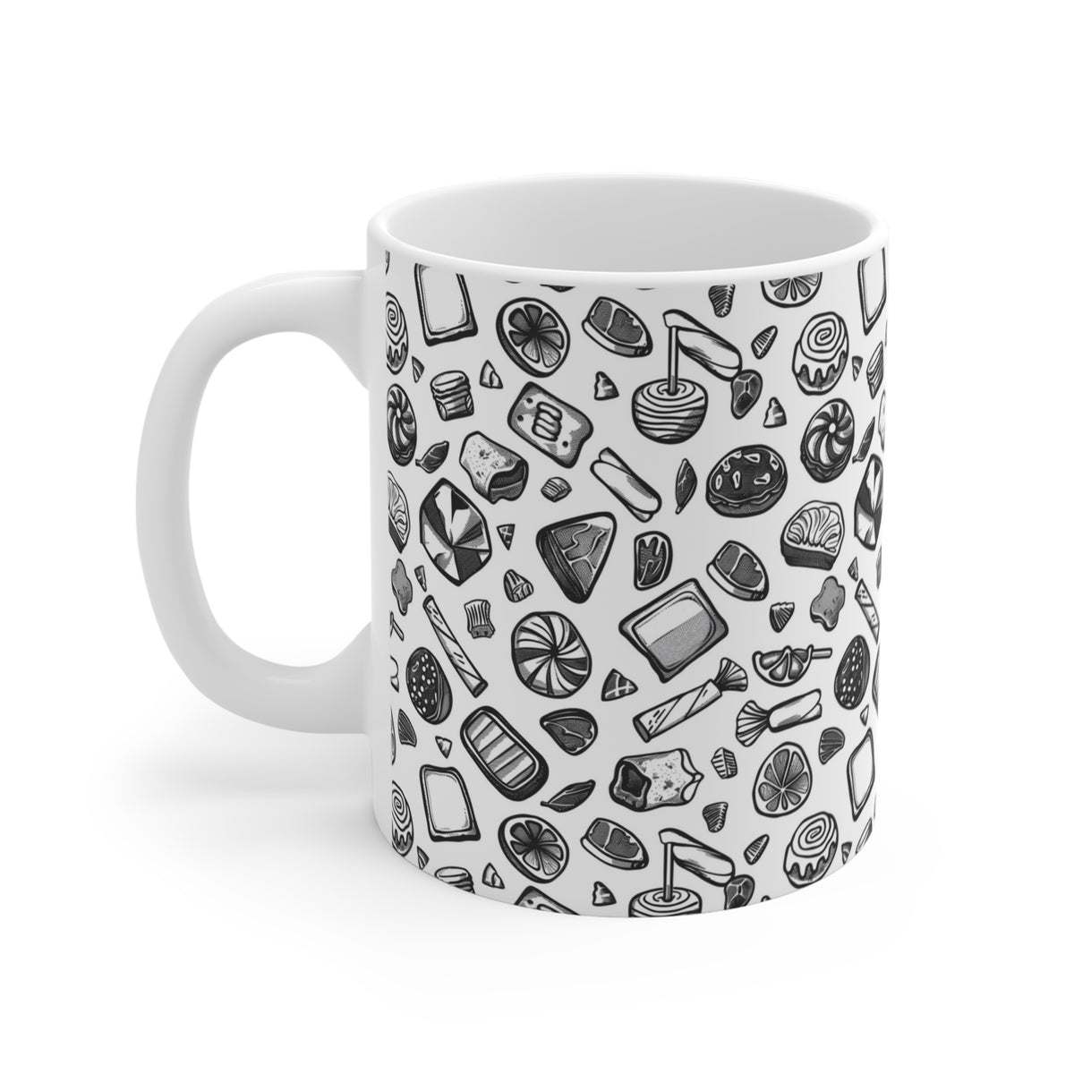 Colorful All-Over Candy Theme Coffee Mug Fun Ceramic Drinkware 466