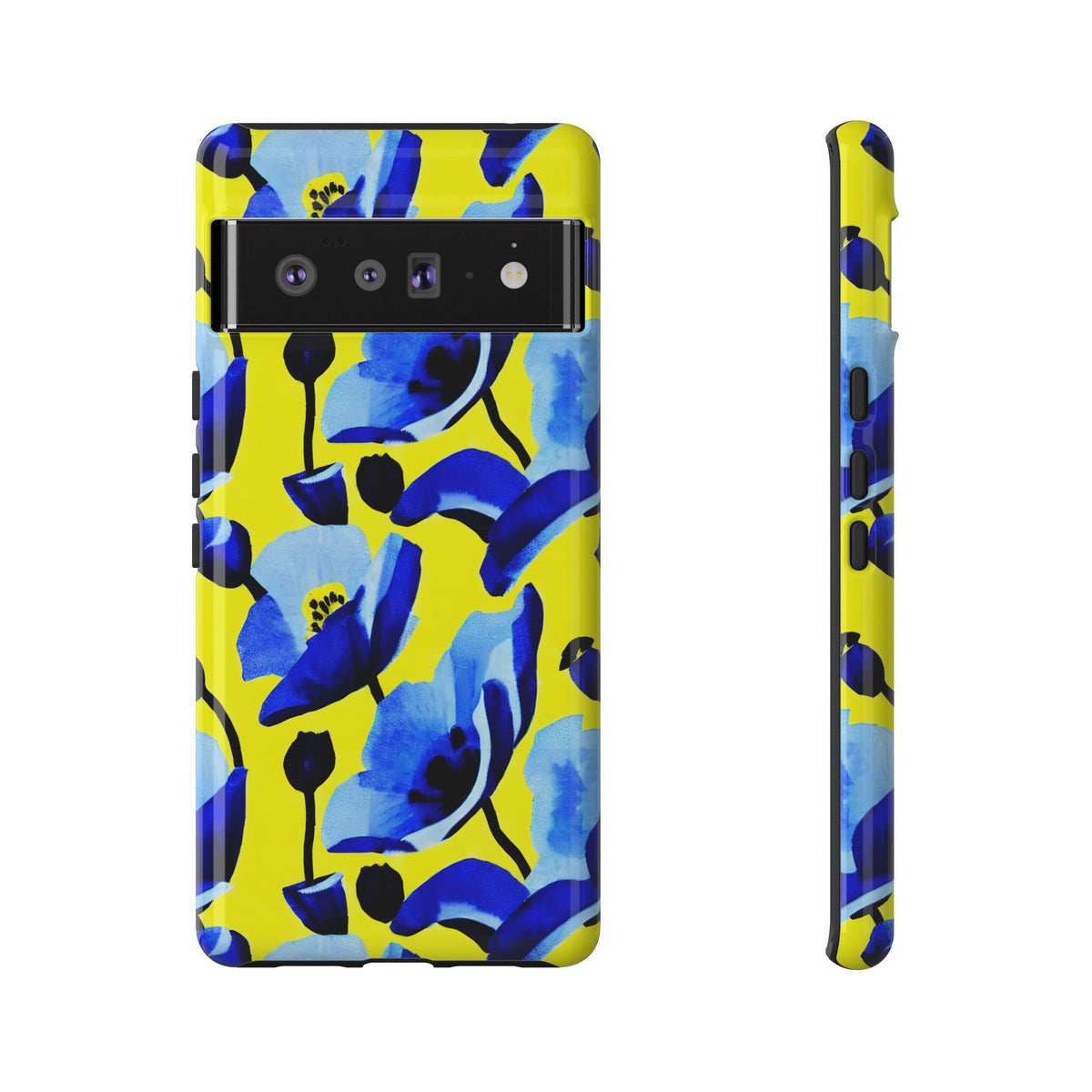 Vibrant Blue Floral Phone Case – A Perfect Fusion of Style and Protection