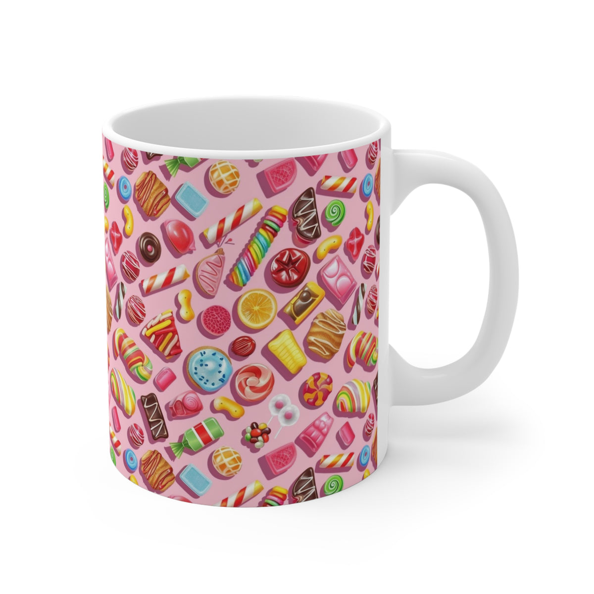 Colorful All-Over Candy Theme Coffee Mug Fun Ceramic Drinkware 159