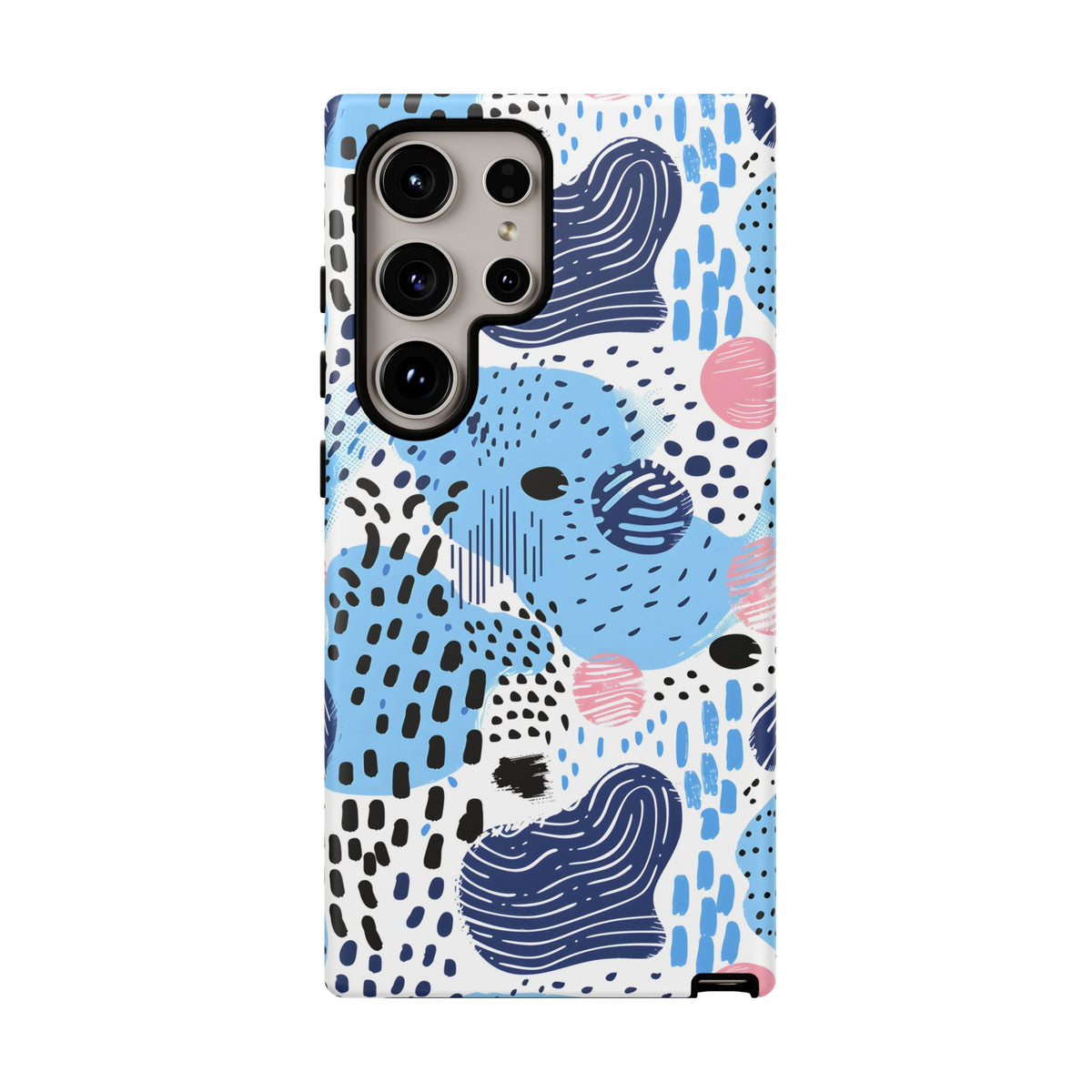 Abstract Baby Blue Memphis Design Phone Case – Sleek and Contemporary Artistry 3