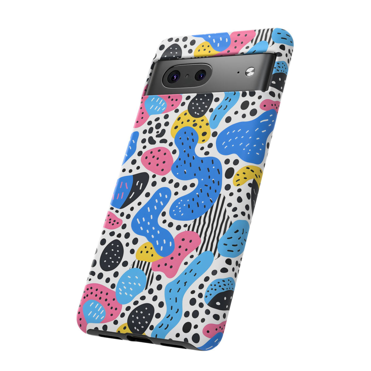 Abstract Baby Blue Memphis Design Phone Case – Sleek and Contemporary Artistry 2