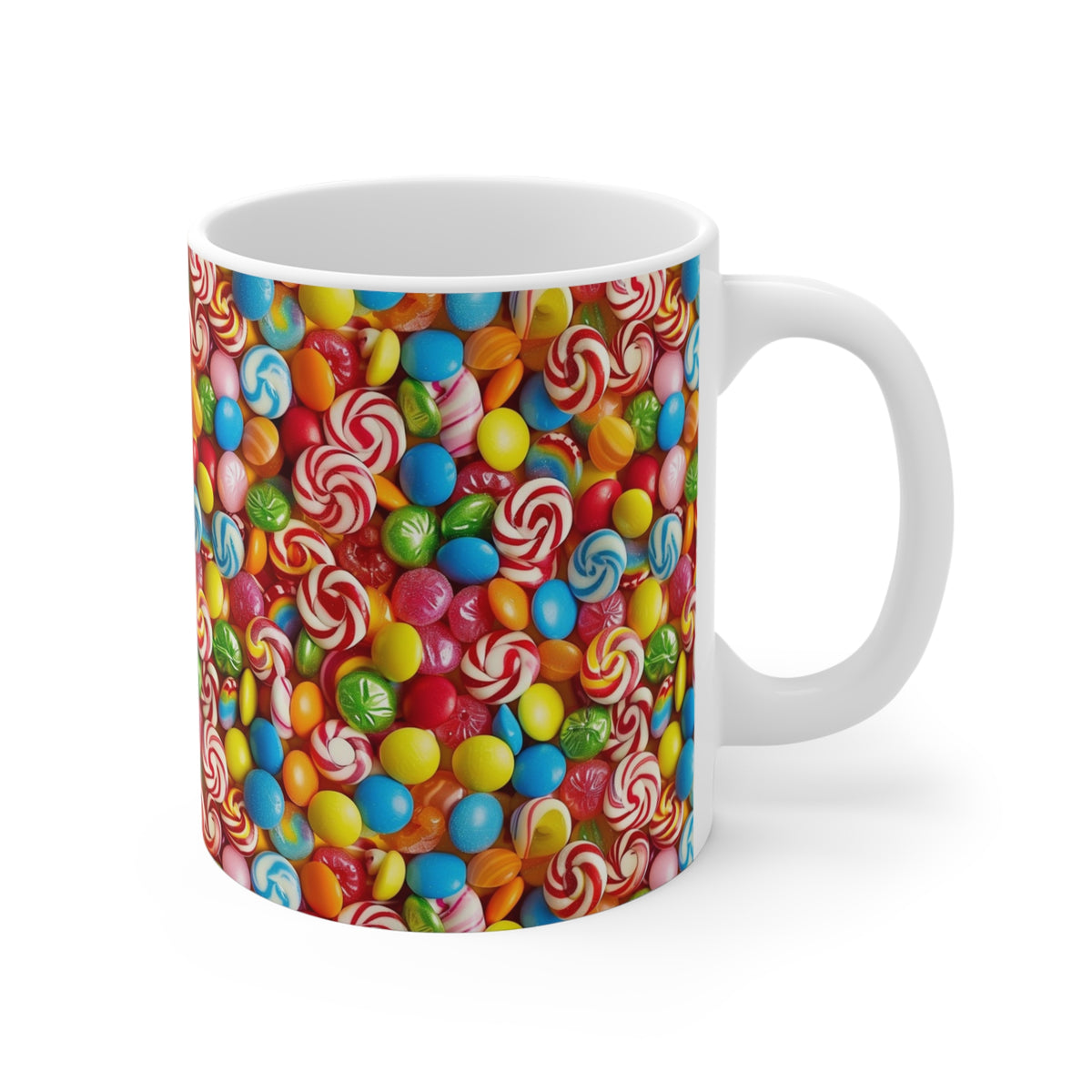 Colorful All-Over Candy Theme Coffee Mug Fun Ceramic Drinkware 342