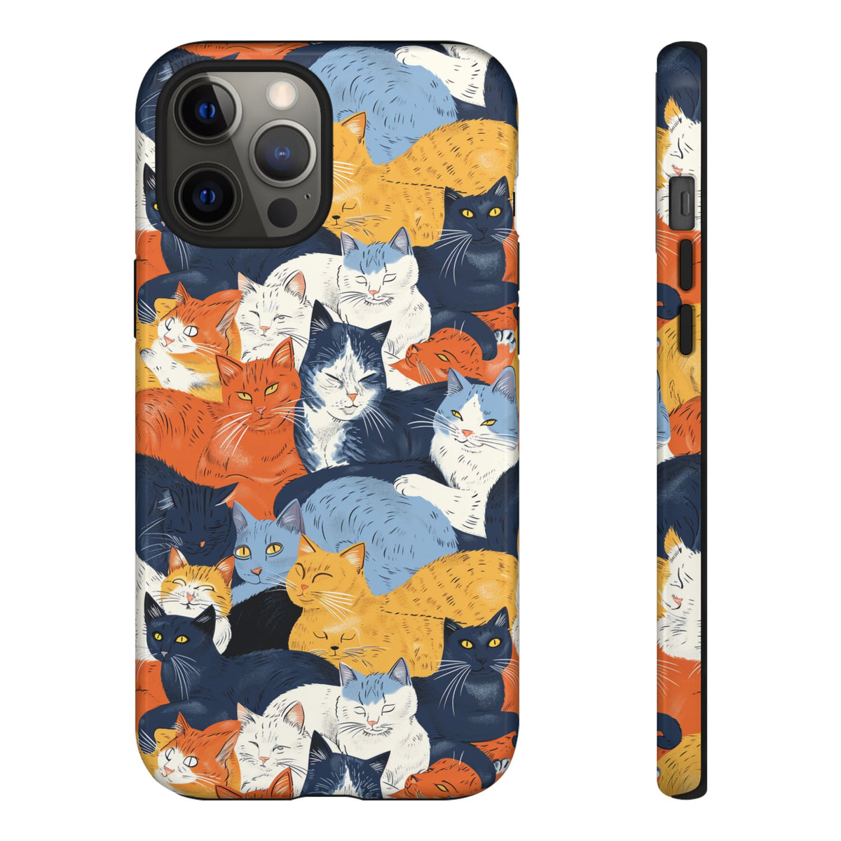 Seamless Cat Pattern Design Phone Case – Playful and Stylish Cat-Themed Phone Cover