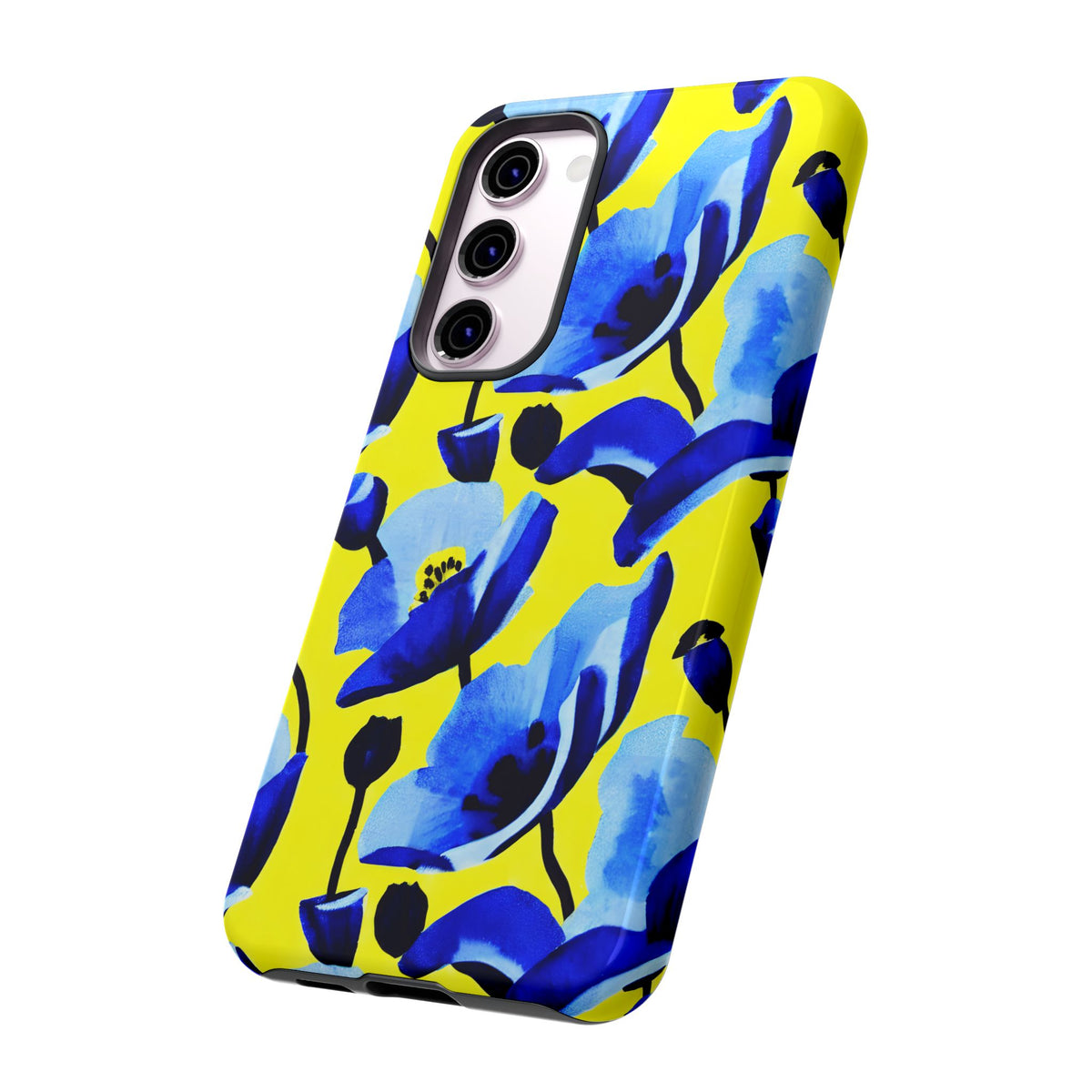 Vibrant Blue Floral Phone Case – A Perfect Fusion of Style and Protection