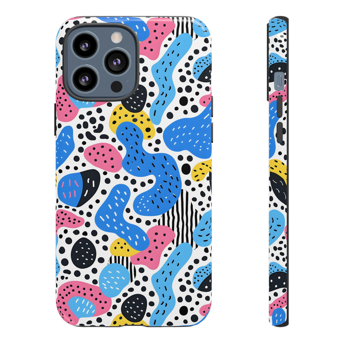 Abstract Baby Blue Memphis Design Phone Case – Sleek and Contemporary Artistry 2