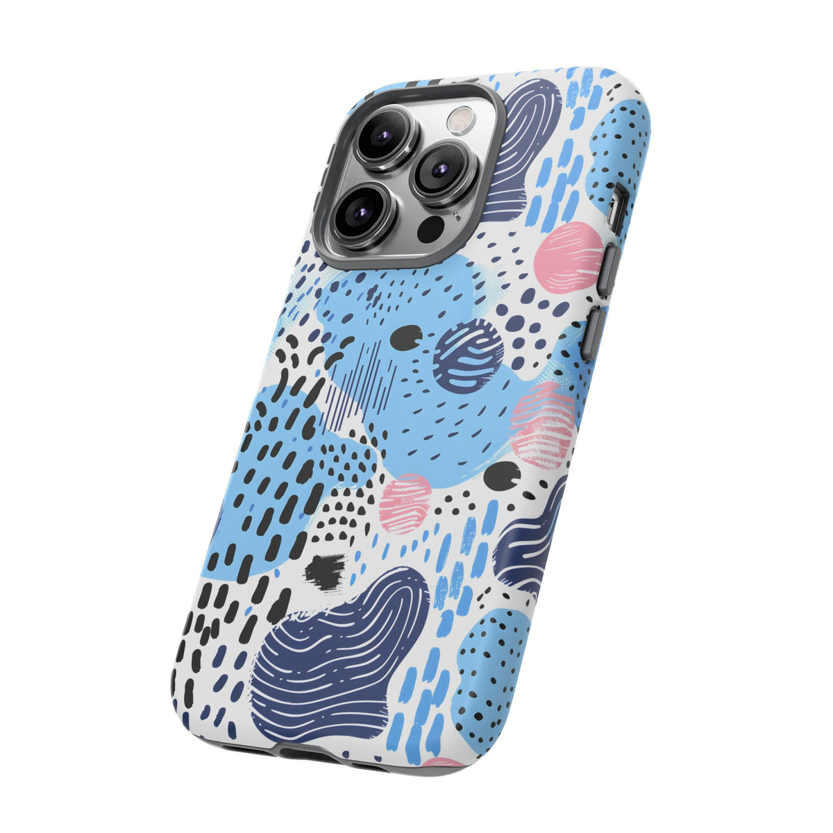 Abstract Baby Blue Memphis Design Phone Case – Sleek and Contemporary Artistry 3