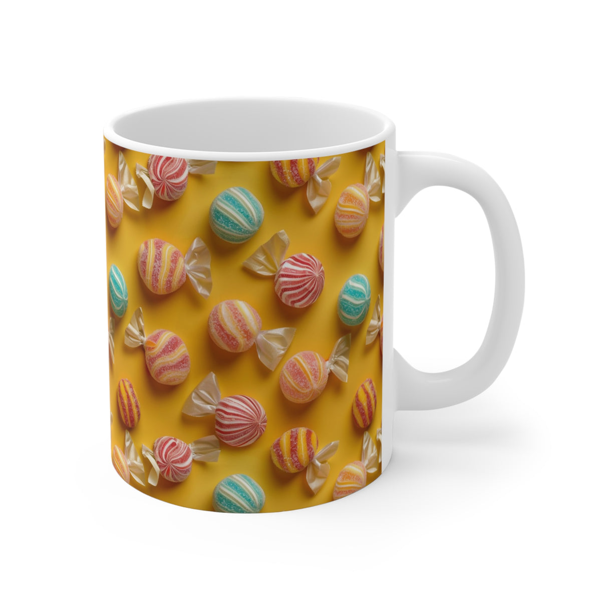 Colorful All-Over Candy Theme Coffee Mug Fun Ceramic Drinkware 022