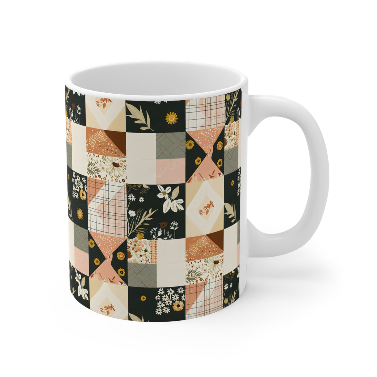 Farmhouse Patchwork Pastel Quilt Pattern Coffee Cup  (4)