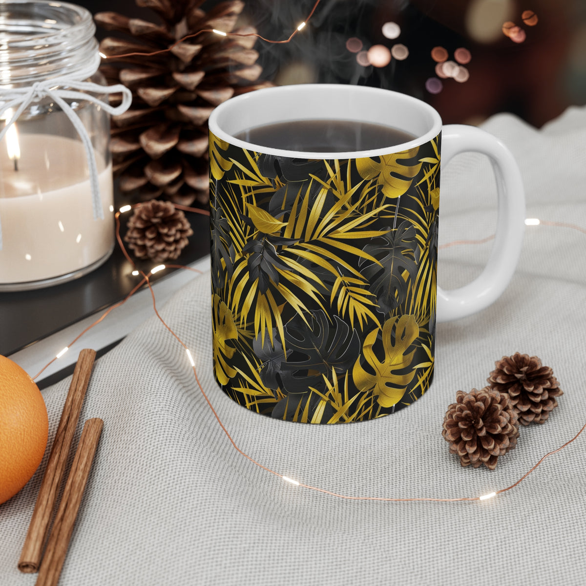 Endless Forest Pattern Coffee Mug - Nature-Inspired Ceramic Drinkware 047