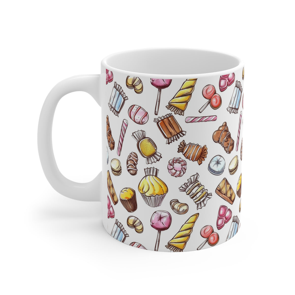 Colorful All-Over Candy Theme Coffee Mug Fun Ceramic Drinkware 263