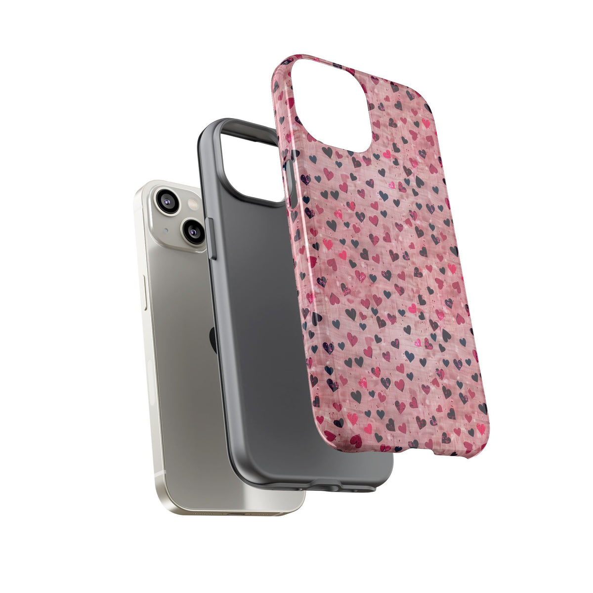 Heart Pattern Phone Case – Stylish & Loving Design for Your Device 229