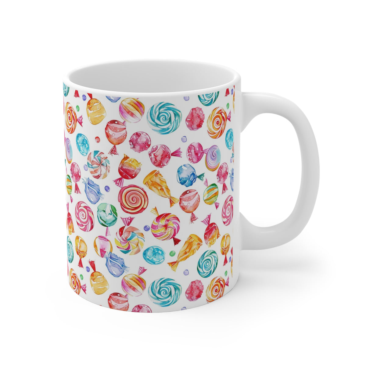 Colorful All-Over Candy Theme Coffee Mug Fun Ceramic Drinkware 138