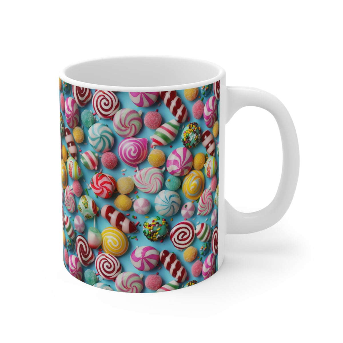 Colorful All-Over Candy Theme Coffee Mug Fun Ceramic Drinkware 402