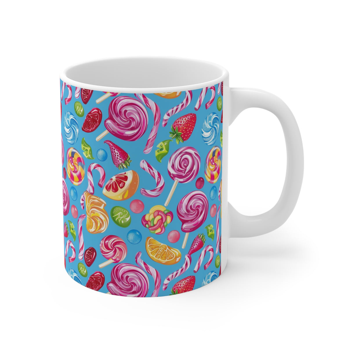 Colorful All-Over Candy Theme Coffee Mug Fun Ceramic Drinkware 268