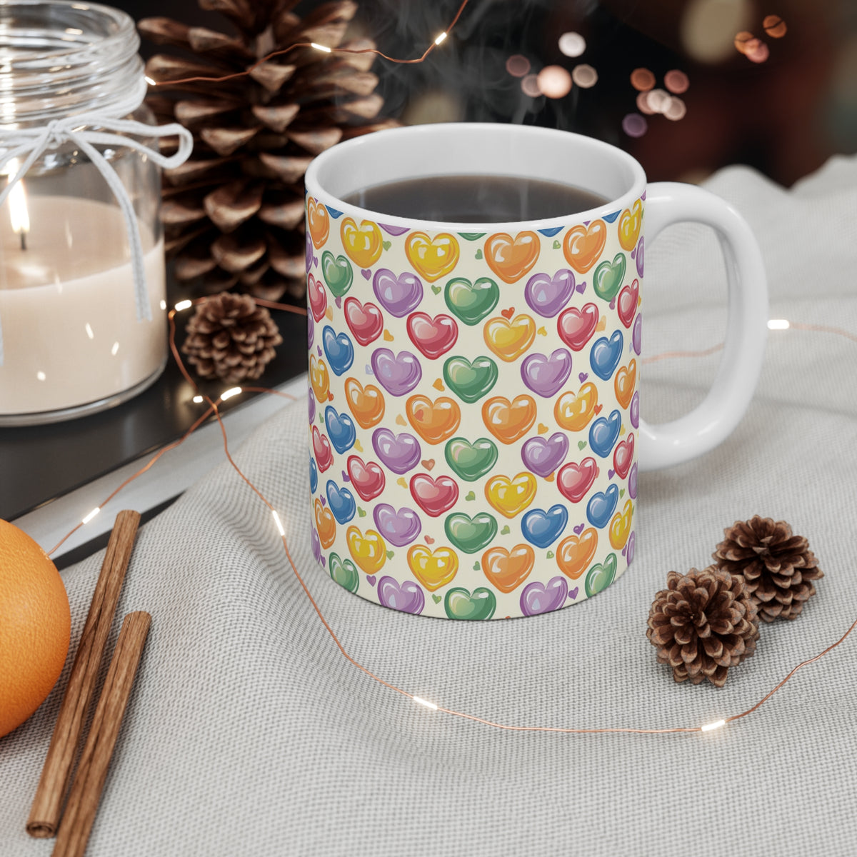 Colorful All-Over Candy Theme Coffee Mug Fun Ceramic Drinkware 460