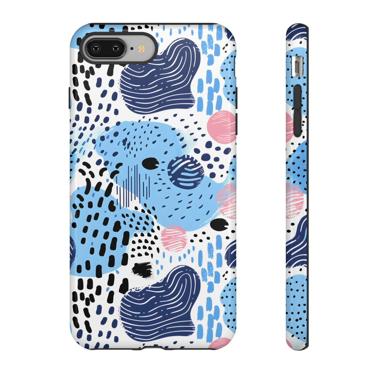 Abstract Baby Blue Memphis Design Phone Case – Sleek and Contemporary Artistry 3