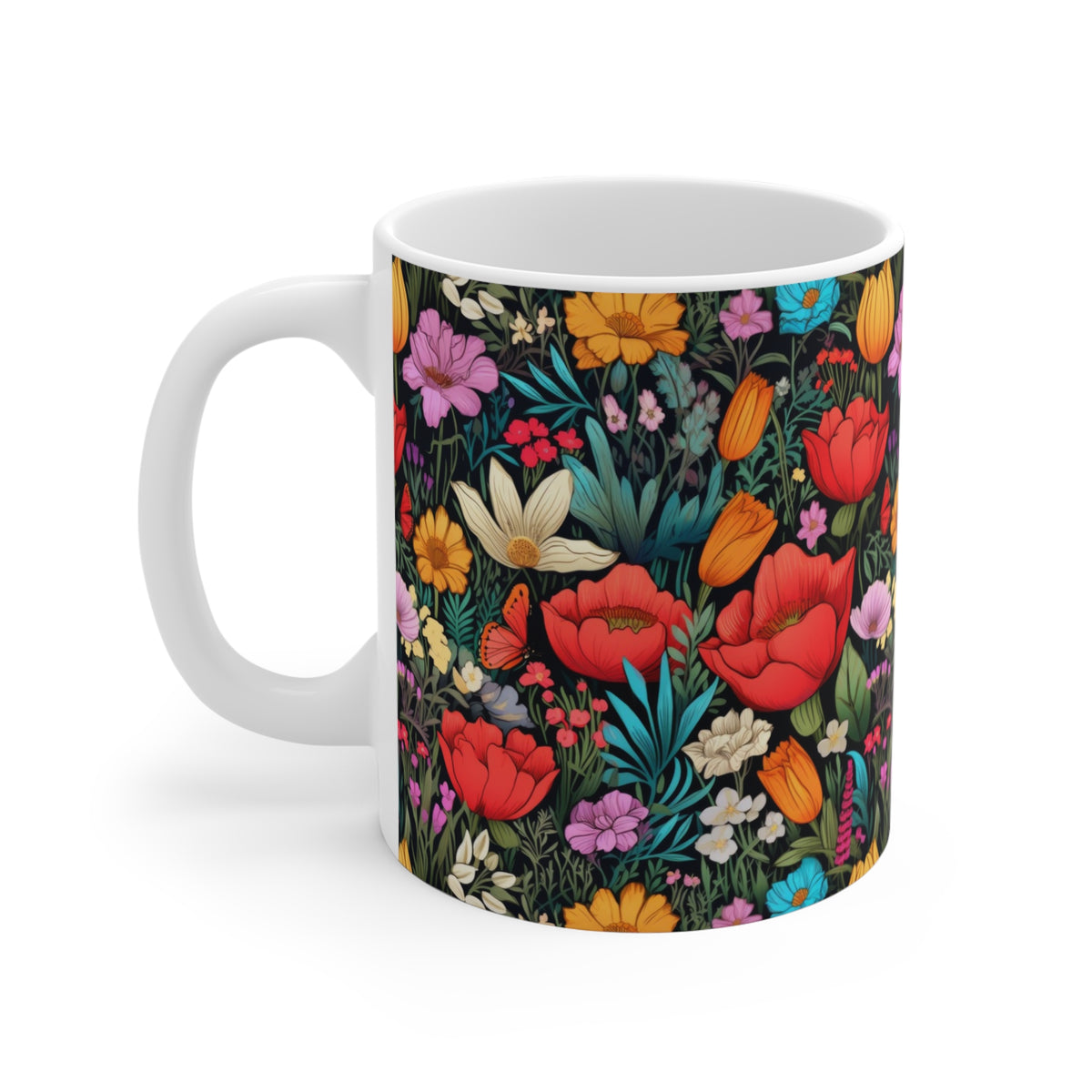 Floral Garden Pattern Coffee Mug – A Must-Have for Nature Enthusiasts    (9)