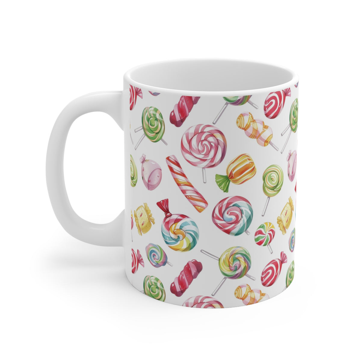 Colorful All-Over Candy Theme Coffee Mug Fun Ceramic Drinkware 300