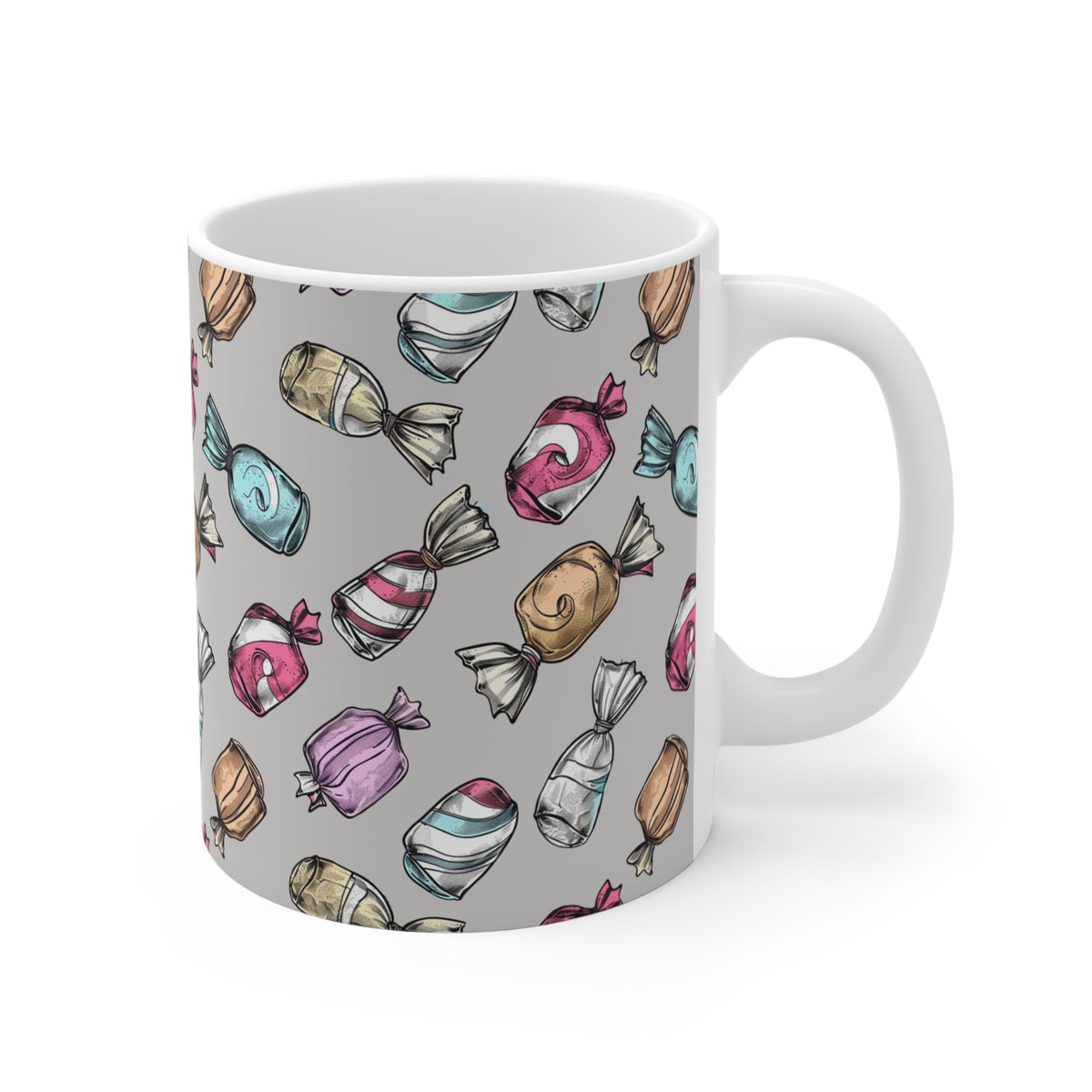 Colorful All-Over Candy Theme Coffee Mug Fun Ceramic Drinkware 260