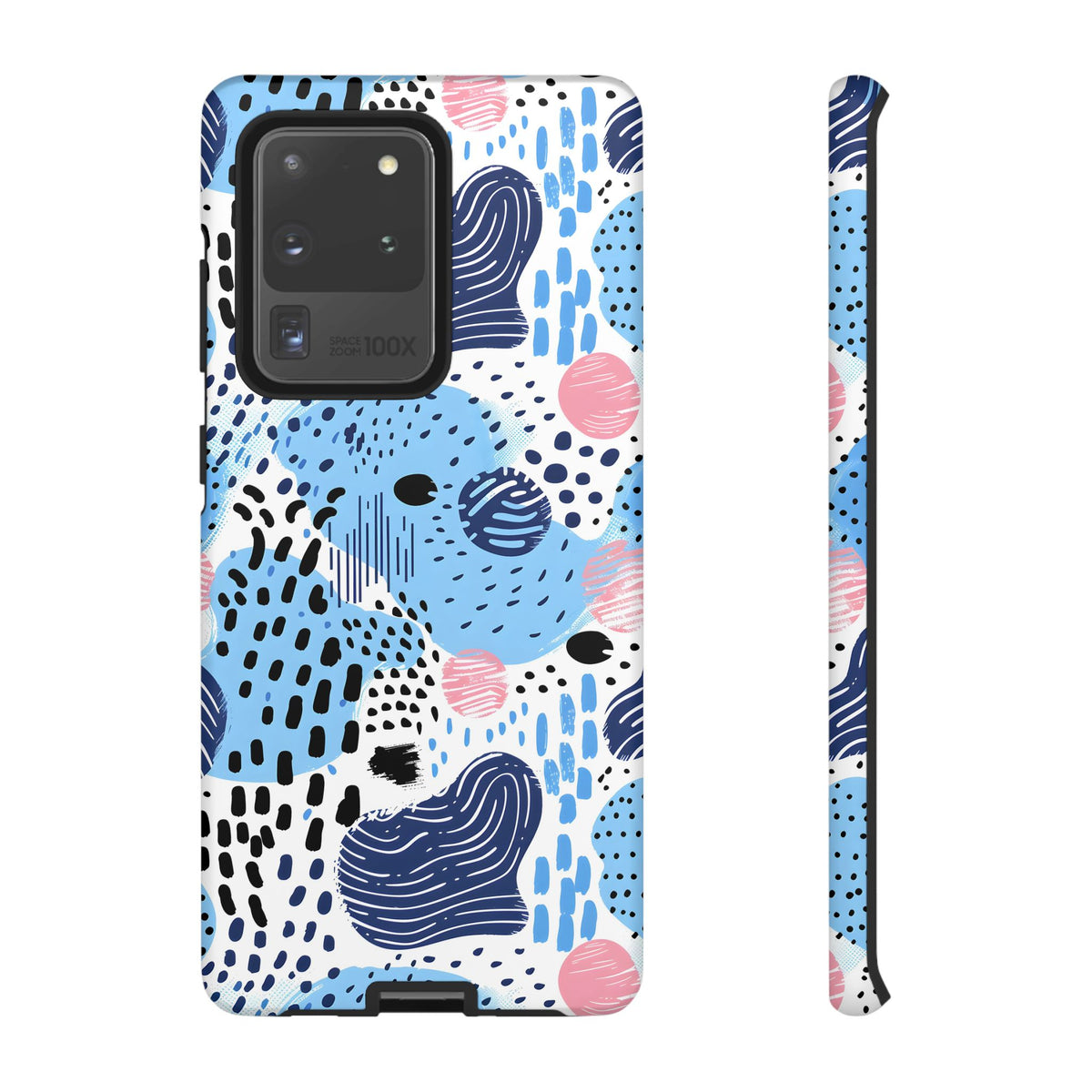 Abstract Baby Blue Memphis Design Phone Case – Sleek and Contemporary Artistry 3