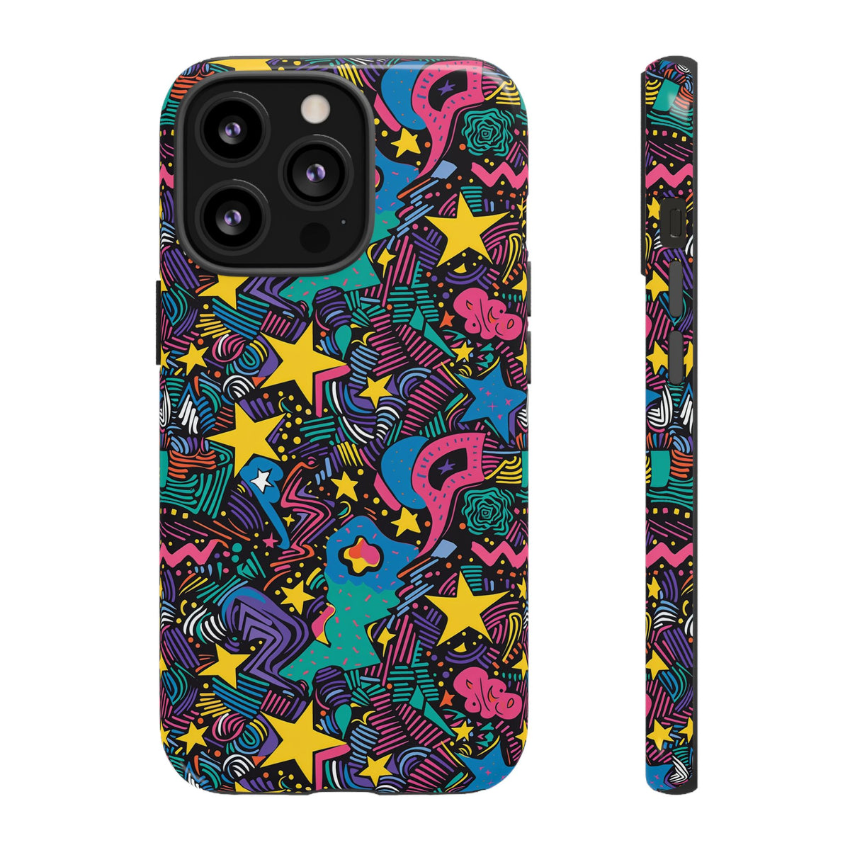 90s Themed Seamless Pattern Phone Case – Embrace Retro Style and Protection 227