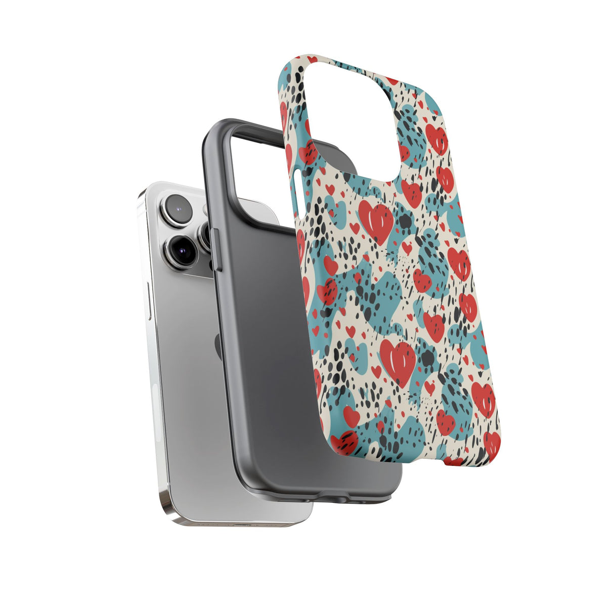 Heart Pattern Phone Case – Stylish & Loving Design for Your Device 822