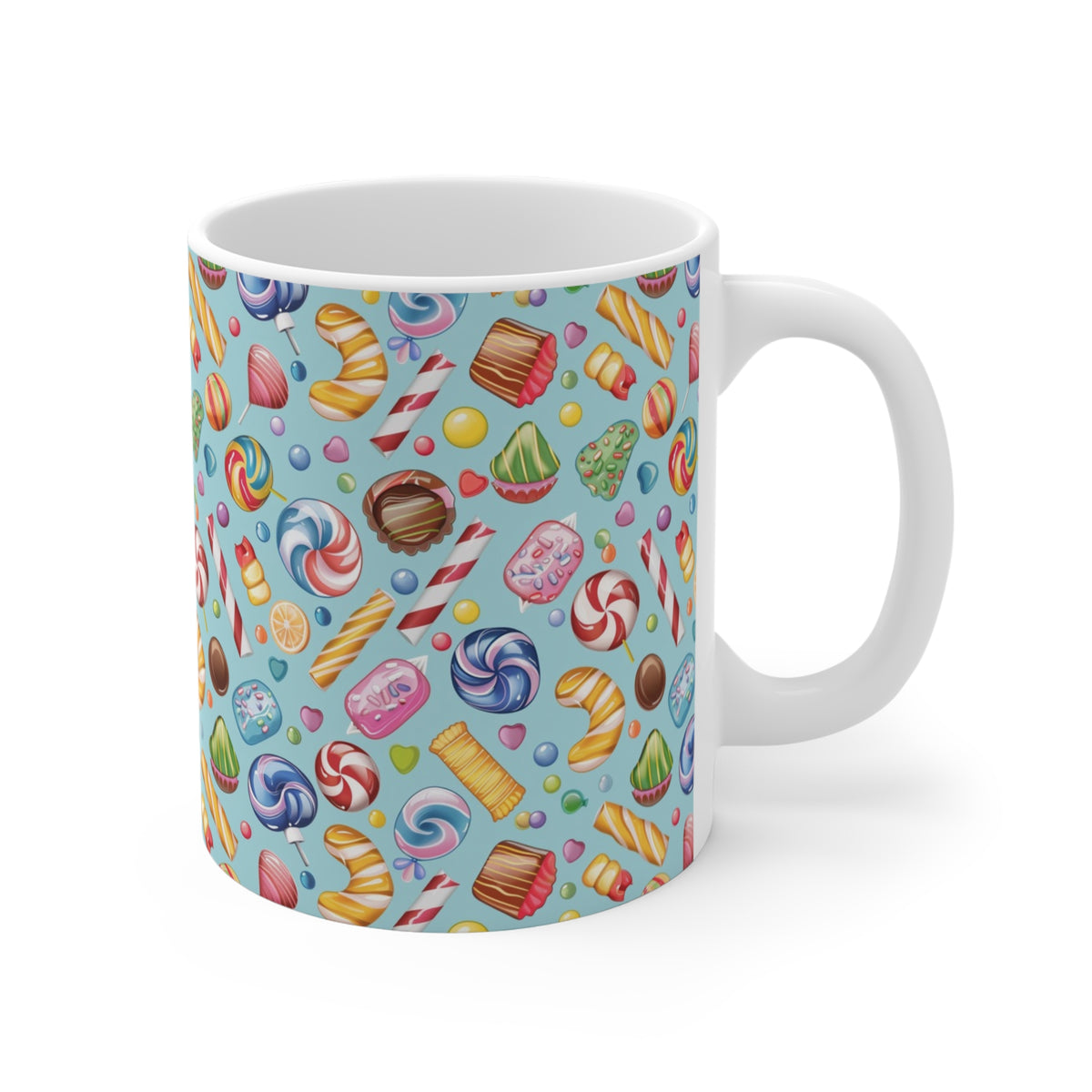 Colorful All-Over Candy Theme Coffee Mug Fun Ceramic Drinkware 102