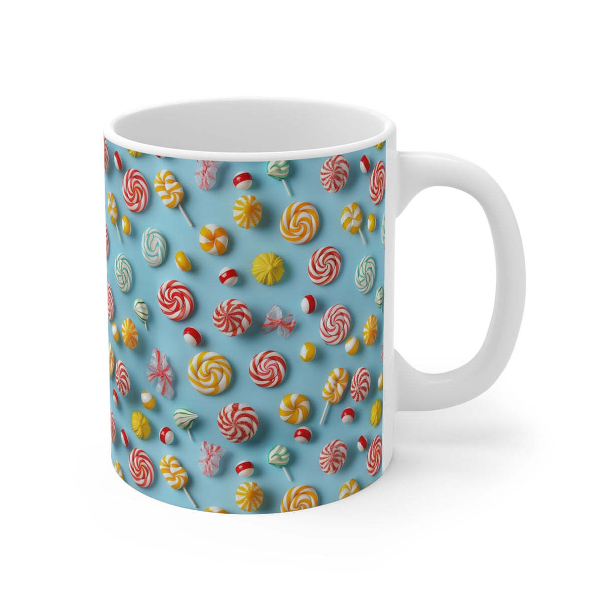 Colorful All-Over Candy Theme Coffee Mug Fun Ceramic Drinkware 239