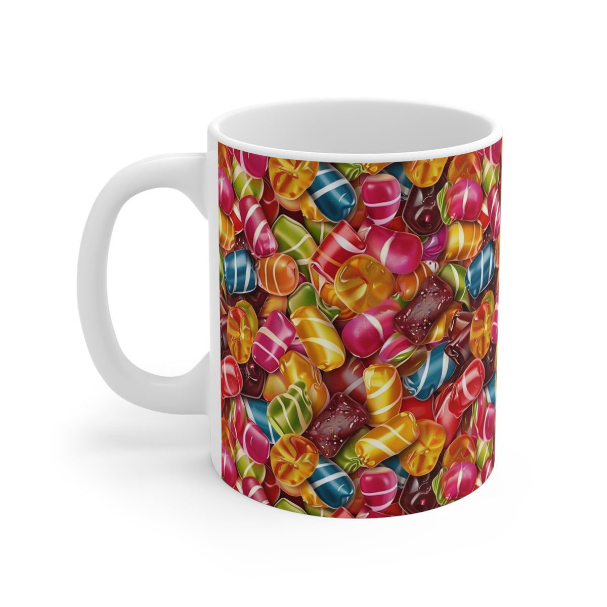 Colorful All-Over Candy Theme Coffee Mug Fun Ceramic Drinkware 225