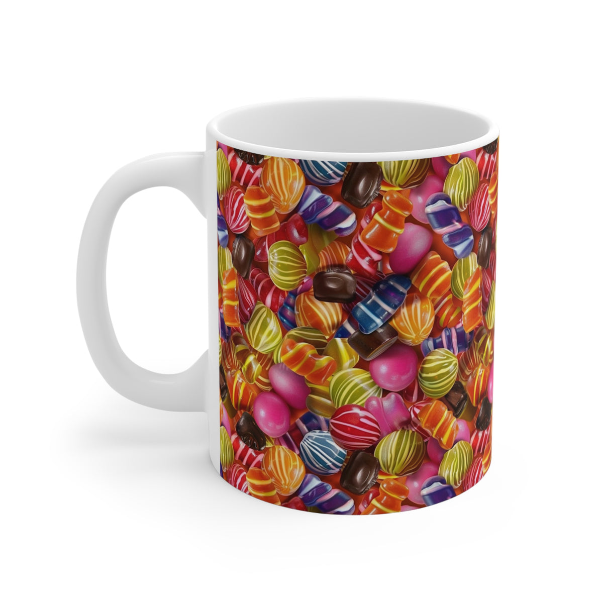 Colorful All-Over Candy Theme Coffee Mug Fun Ceramic Drinkware 003