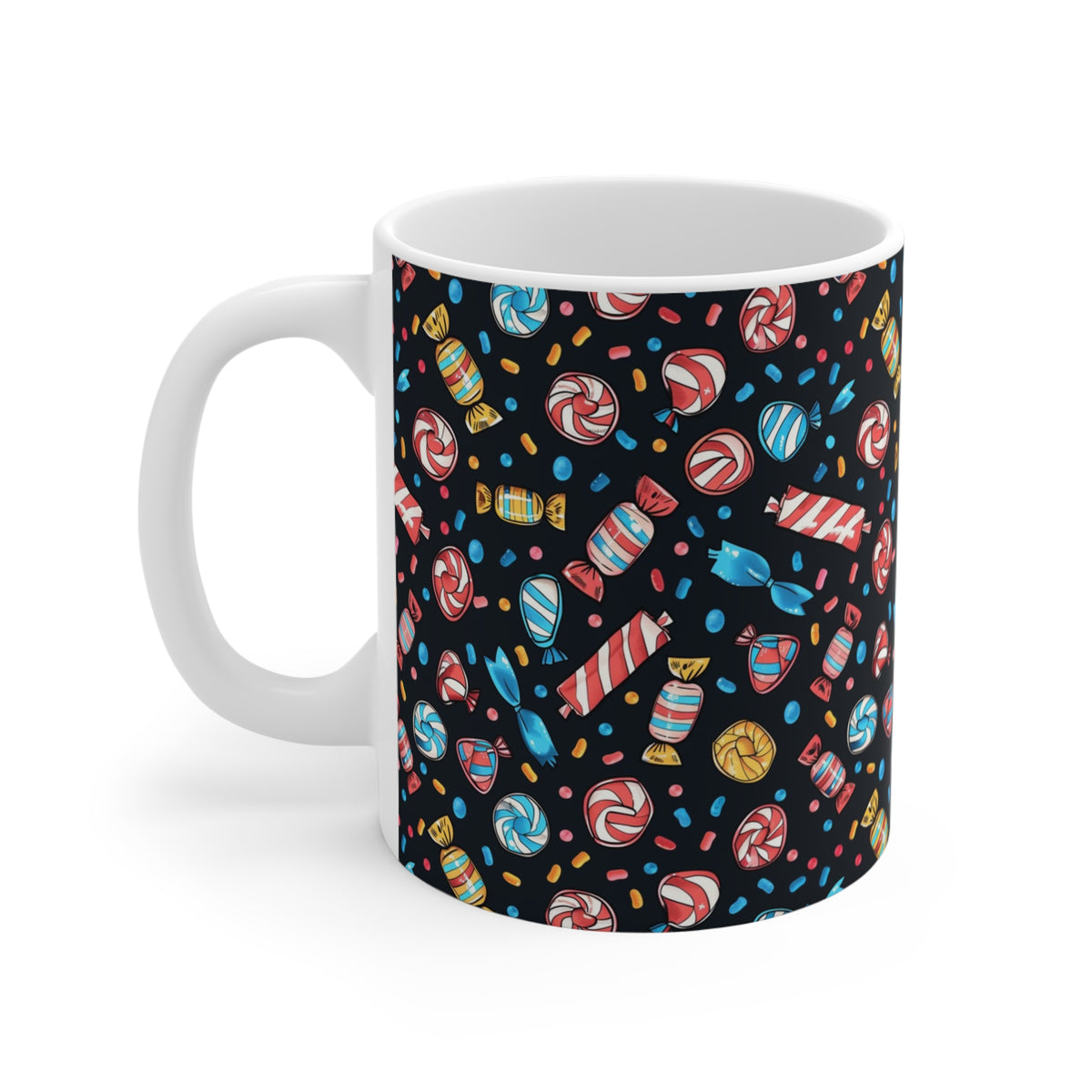 Colorful All-Over Candy Theme Coffee Mug Fun Ceramic Drinkware 445