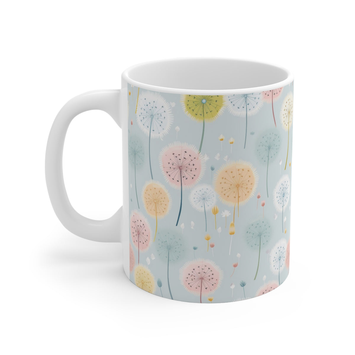 Pastel Dandelion Pattern Coffee Cup-Floral Ceramic Mug for Tea and Coffee  (8)