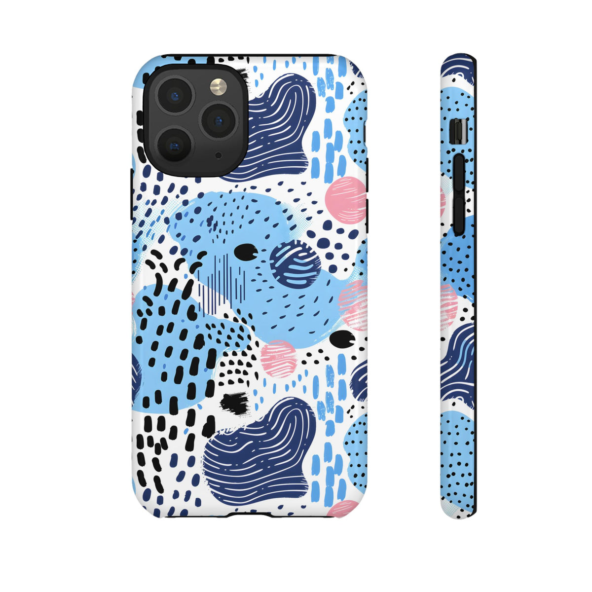 Abstract Baby Blue Memphis Design Phone Case – Sleek and Contemporary Artistry 3