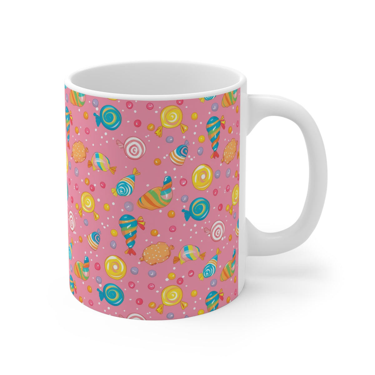 Colorful All-Over Candy Theme Coffee Mug Fun Ceramic Drinkware 403