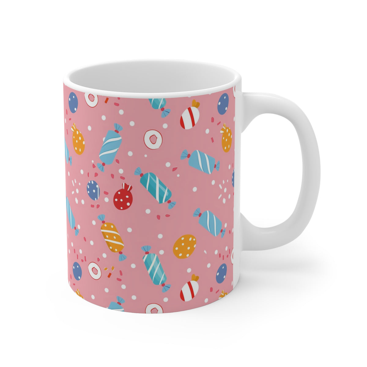 Colorful All-Over Candy Theme Coffee Mug Fun Ceramic Drinkware 241